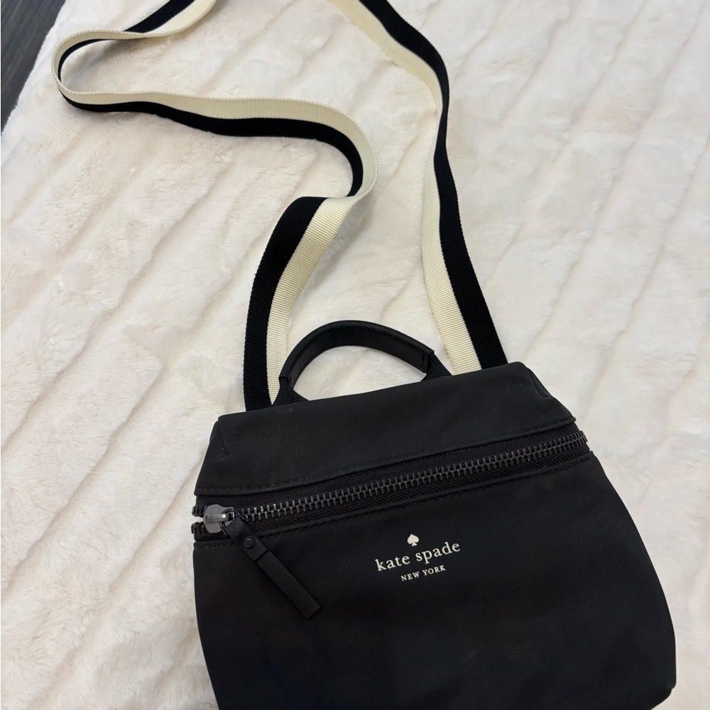 Kate Spade Black Mini Backpack with Cream Accents